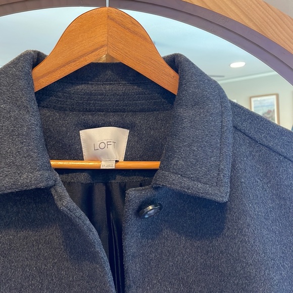 Loft Wool Blend Coat size Small Tall Heathered Dark Grey color - Picture 2 of 4